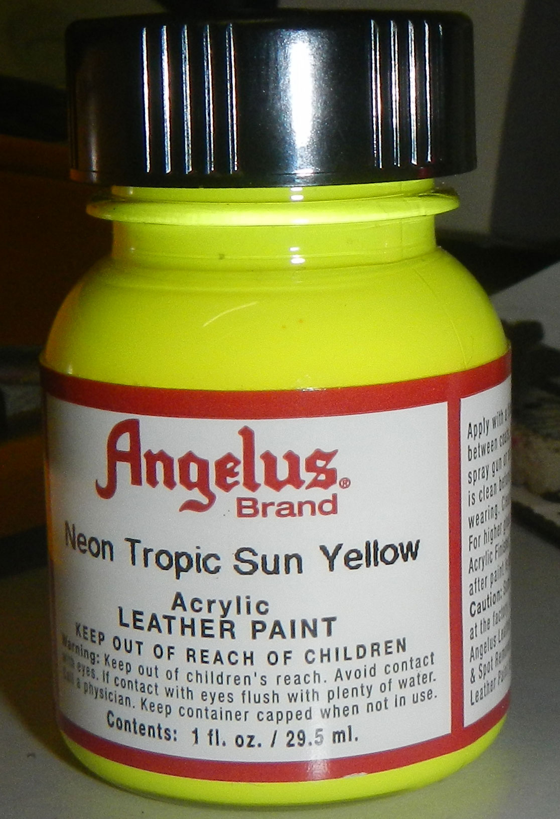 Angelus Neon Leather Paint Neon Tropic Sun Yellow